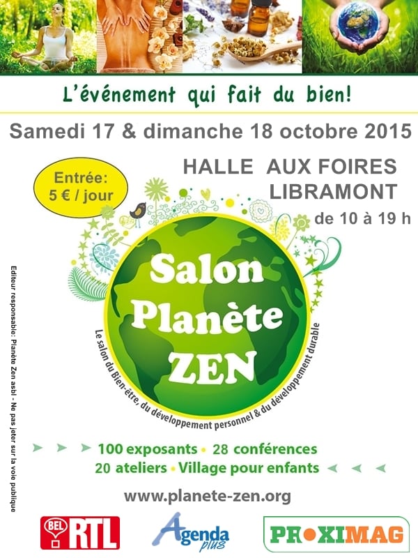 Affiche planete zen libramont avec editeur responsable